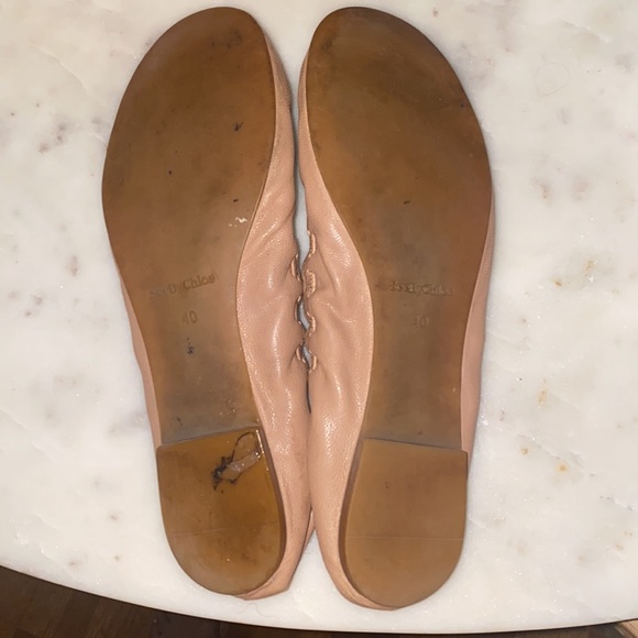 Nude Scalloped Ballet Flats by Chloe - Picture 6 of 8